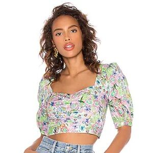 For Love & Lemons Jardine Floral Crop Top